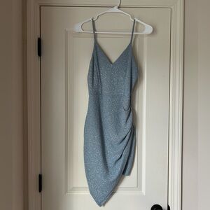 Windsor Light blue Mini Party Dress with Asymmetric Bottom; Size S